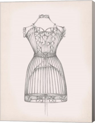Framed Antique Dress Form I Print