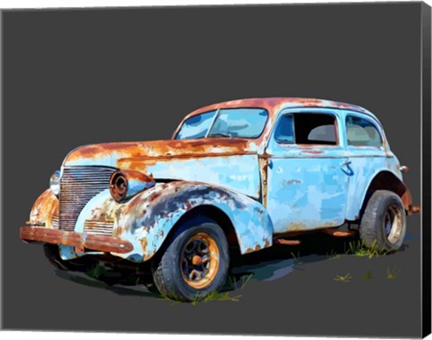 Framed Rusty Car I Print