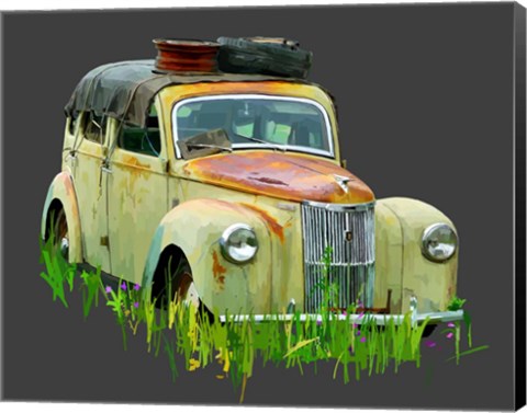 Framed Rusty Car III Print