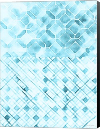 Framed Teal Madras I Print