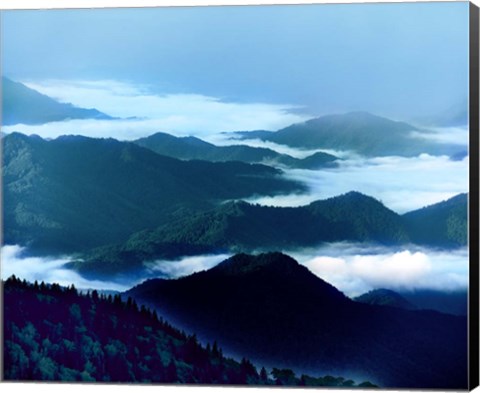 Framed Misty Mountains XIV Print