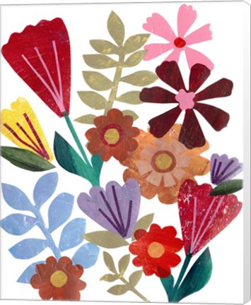 Framed Bright Floral I Print
