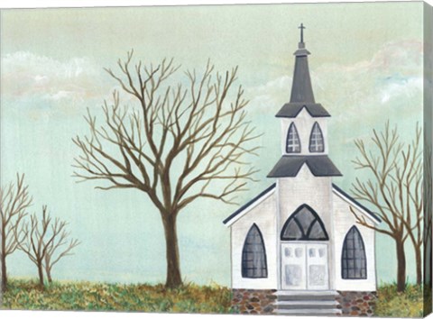 Framed Country Church II Print