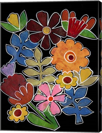 Framed Layered Floral II Print