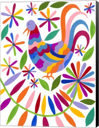 Framed Otomi Bird I Print