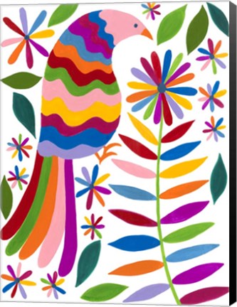 Framed Otomi Bird IV Print