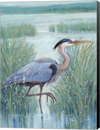 Framed Wetland Heron I Print