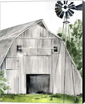 Framed Weathered Barn II Print