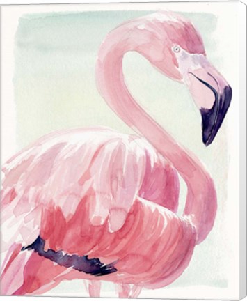 Framed Pastel Flamingo II Print