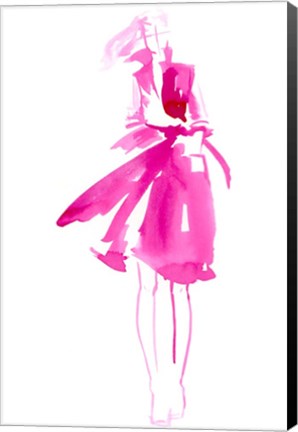 Framed Fuchsia Street Fashion I Print