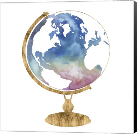 Framed Adventure Globe I Print