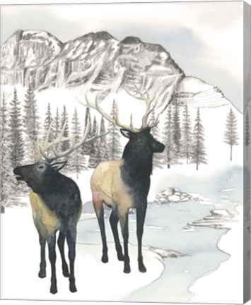 Framed Winter Elk II Print