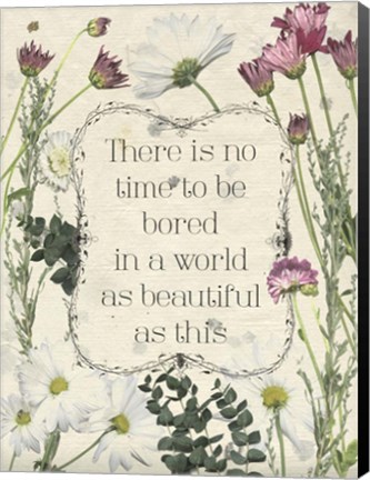 Framed Pressed Floral Quote I Print