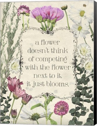 Framed Pressed Floral Quote III Print