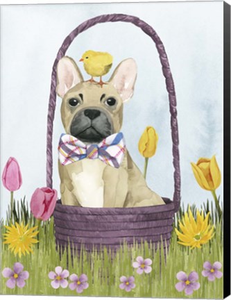 Framed Puppy Easter III Print