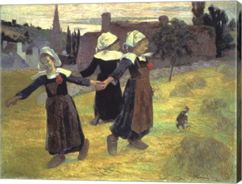 Framed Breton Girls, 1888 Print