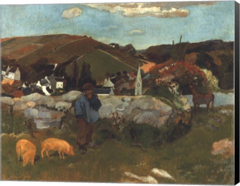 Framed Swineherd, 1888 Print