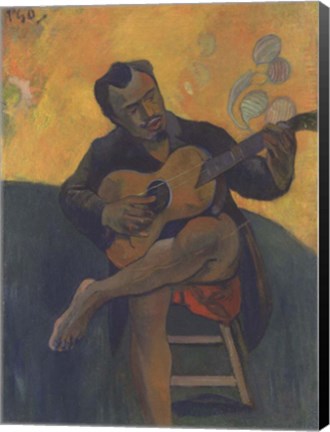 Framed Guitar Player, 1894 Print