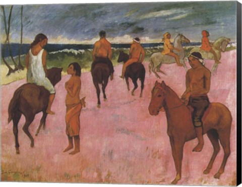 Framed Riders on the Beach, 1902 Print