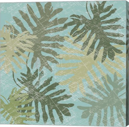 Framed Faded Tropical Leaves I Print