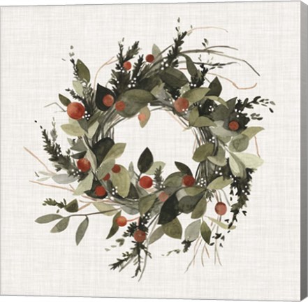 Framed Farmhouse Wreath II Print