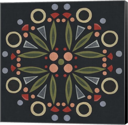 Framed Folk Mandala I Print