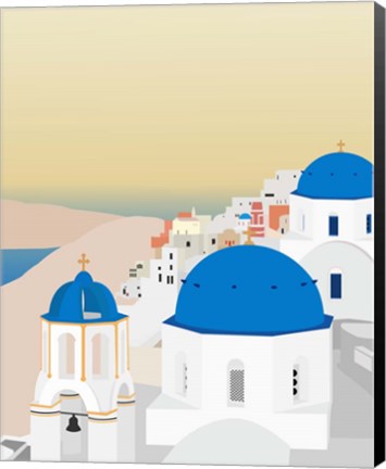 Framed Travel Europe--Santorini Print