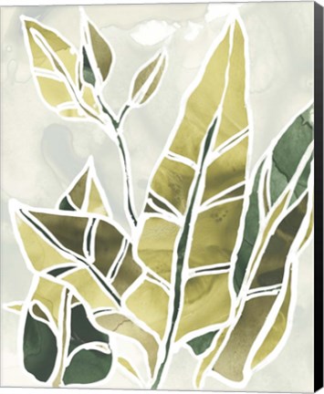 Framed Batik Leaves III Print