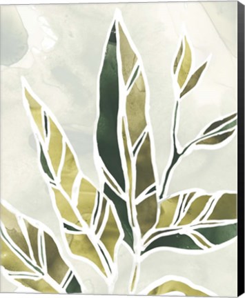 Framed Batik Leaves IV Print