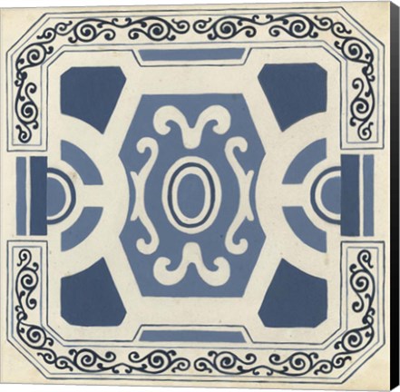 Framed Indigo Motif V Print