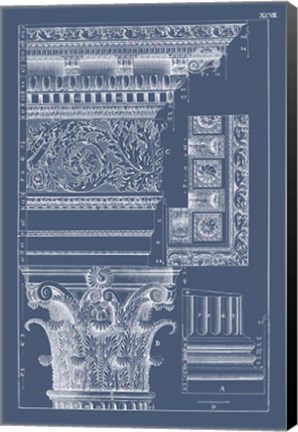 Framed Column &amp; Cornice Blueprint II Print