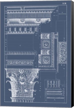 Framed Column &amp; Cornice Blueprint III Print