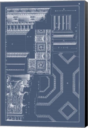 Framed Column &amp; Cornice Blueprint IV Print