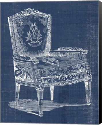 Framed Antique Chair Blueprint I Print