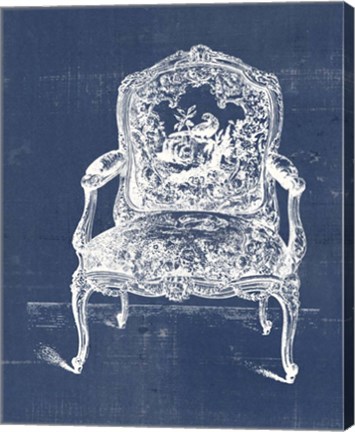 Framed Antique Chair Blueprint V Print