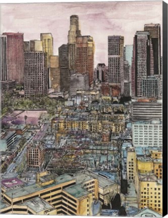 Framed US Cityscape-Los Angeles Print