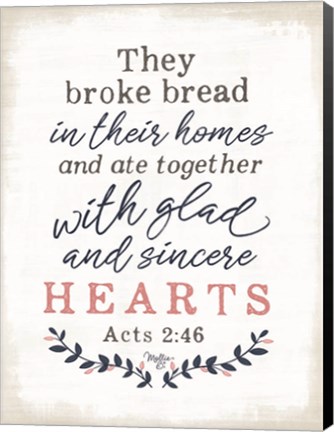 Framed Glad and Sincere Hearts Print