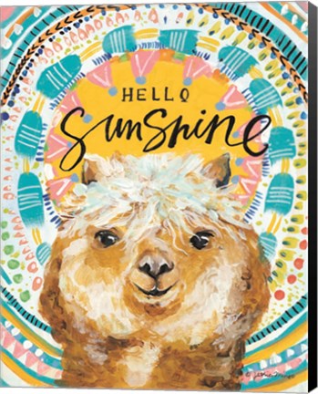 Framed Hello Sunshine Llama Print