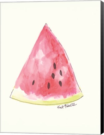 Framed W is for Watermelon Print