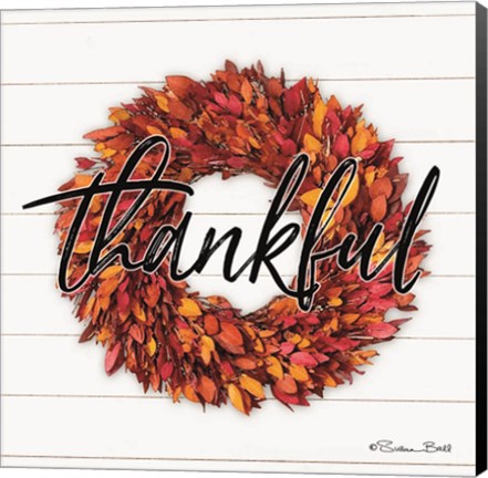 Framed Thankful Wreath Print