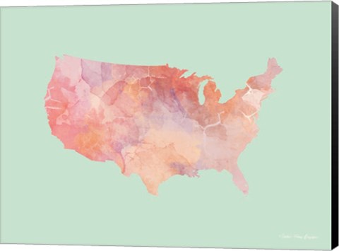 Framed Marble USA Map Print