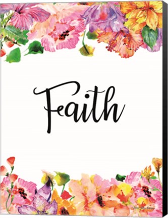 Framed Floral Faith Print