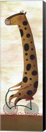 Framed Cycling Giraffe Print