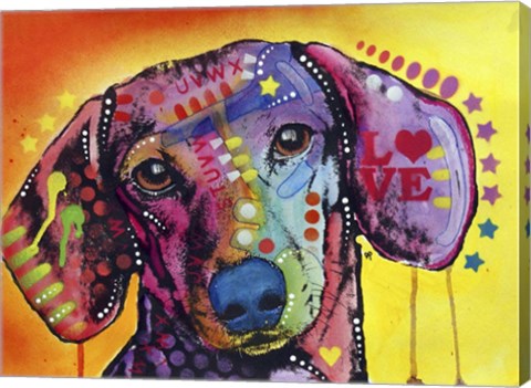 Framed Tilt Dachshund Love Print