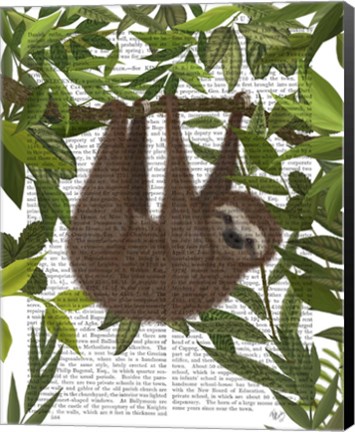 Framed Sloth Hanging Around Print