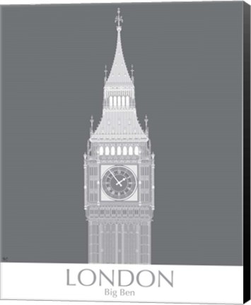 Framed London Big Ben Monochrome Print