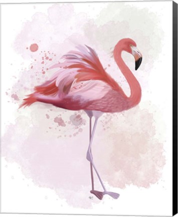 Framed Fluffy Flamingo 2 Print