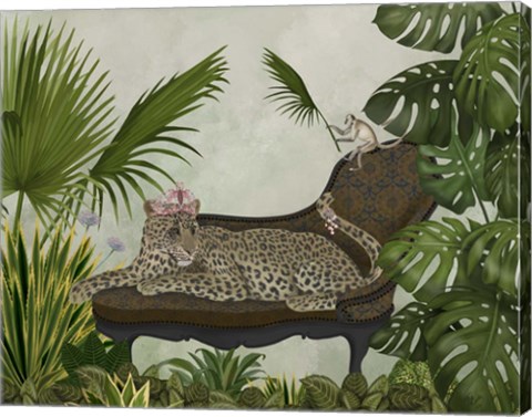 Framed Leopard Chaise Longue Print