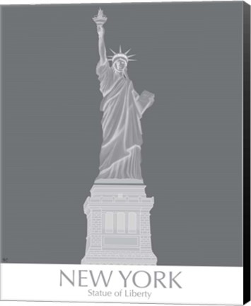 Framed New York Statue of Liberty Monochrome Print