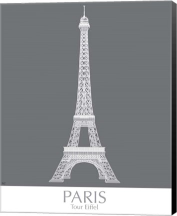 Framed Paris Eiffel Tower Monochrome Print